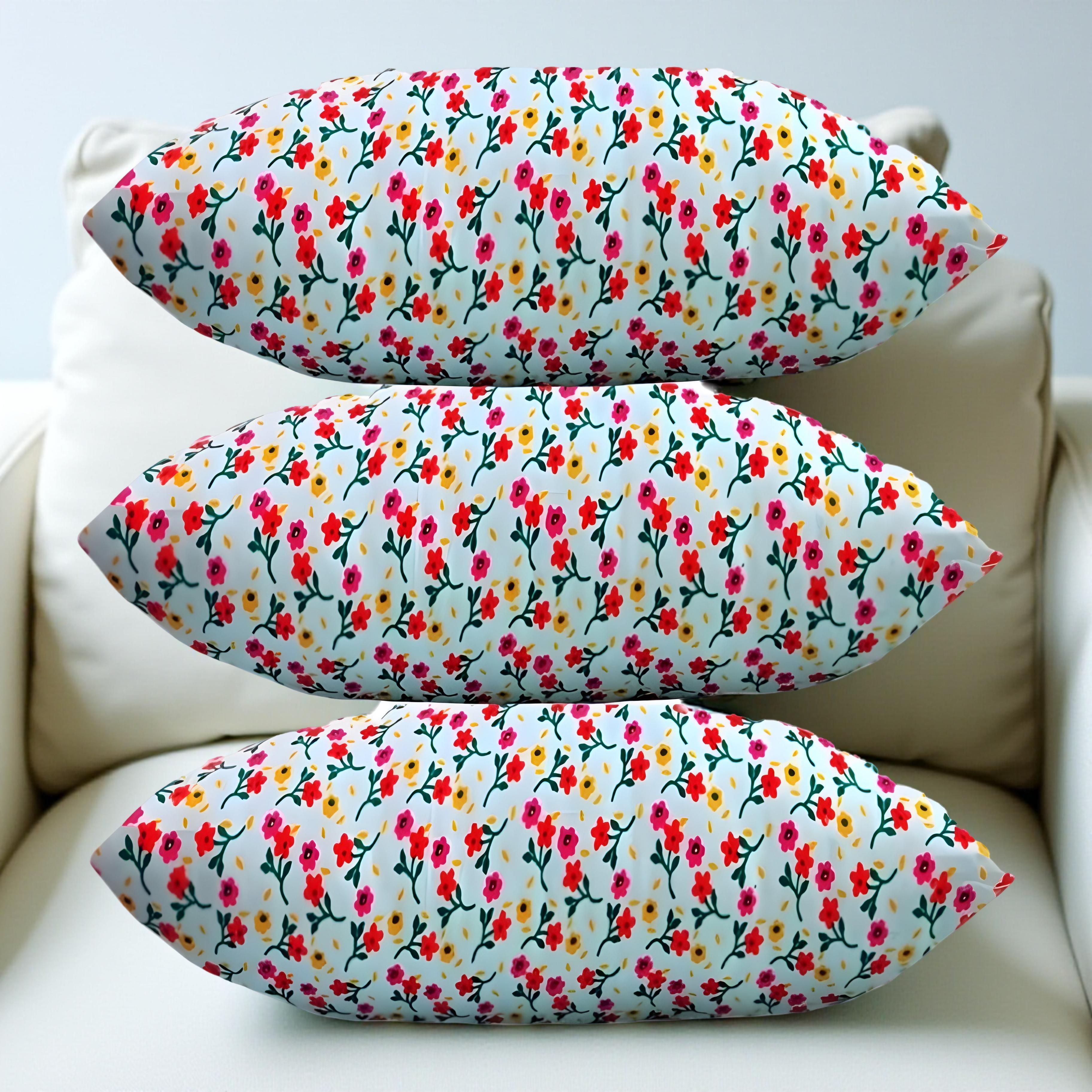 Polyester Fibre Sleeping Pillow Pack of 3 Floral Luxury-image-40