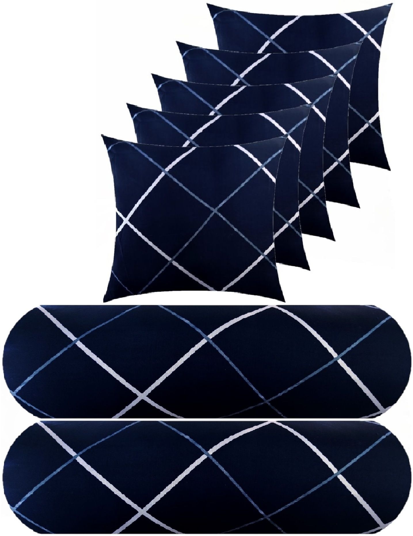 Microfibre Bolster Pack of 7 Geometric 5 Cushion 2 bolster-image-24