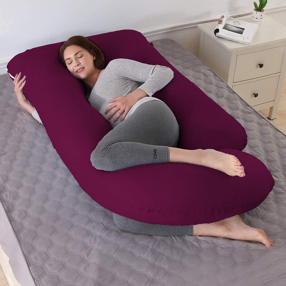 prifarodo Pregnancy G Shape for Pregnant/Maternity Back Pain Relief, HIPS & Belly Support Microfibre Solid Pregnancy Pillow Pack of 1-picture-20