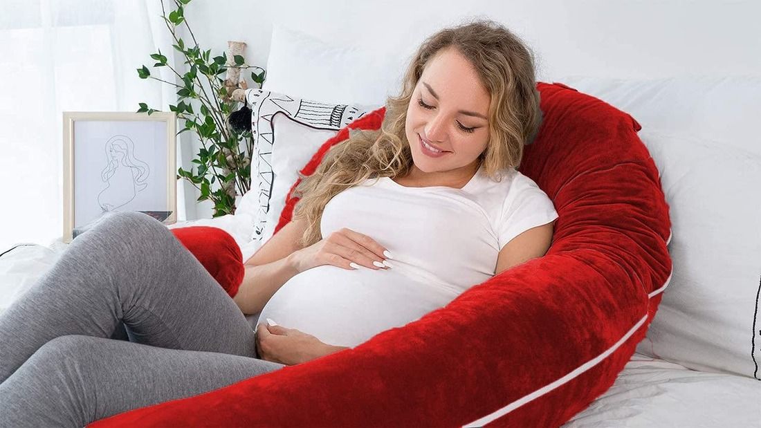 wild mint ultra soft C shaped Polyester Fibre Solid Pregnancy Pillow Pack of 1-picture-33