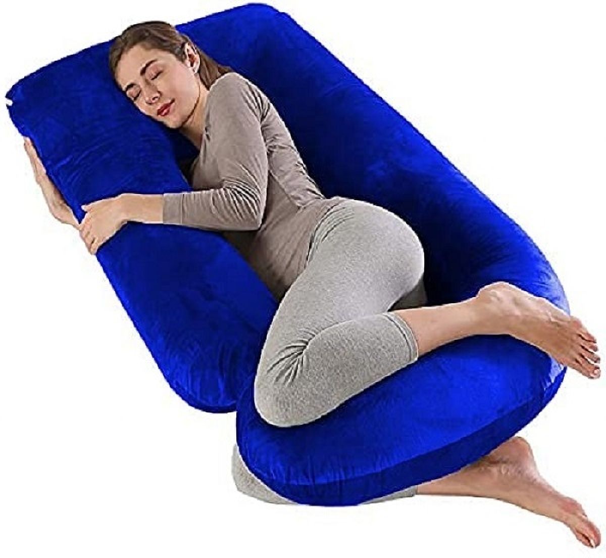 Microfibre, Polyester Fibre Pregnancy Pillow Pack of 1 Solid ultra soft j shaped pillow-image-6