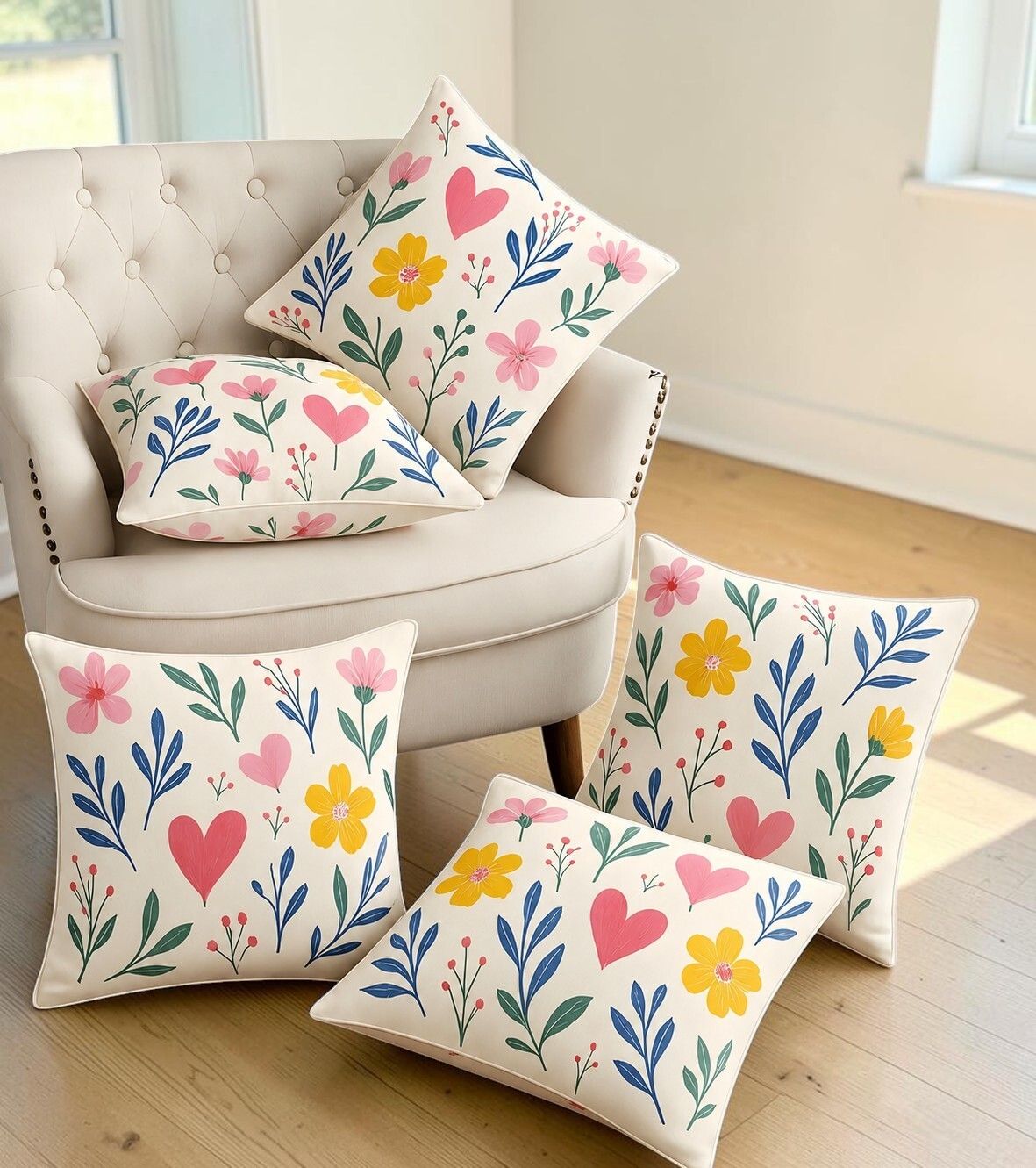Microfibre Cushion Pack of 5 Floral-image-46