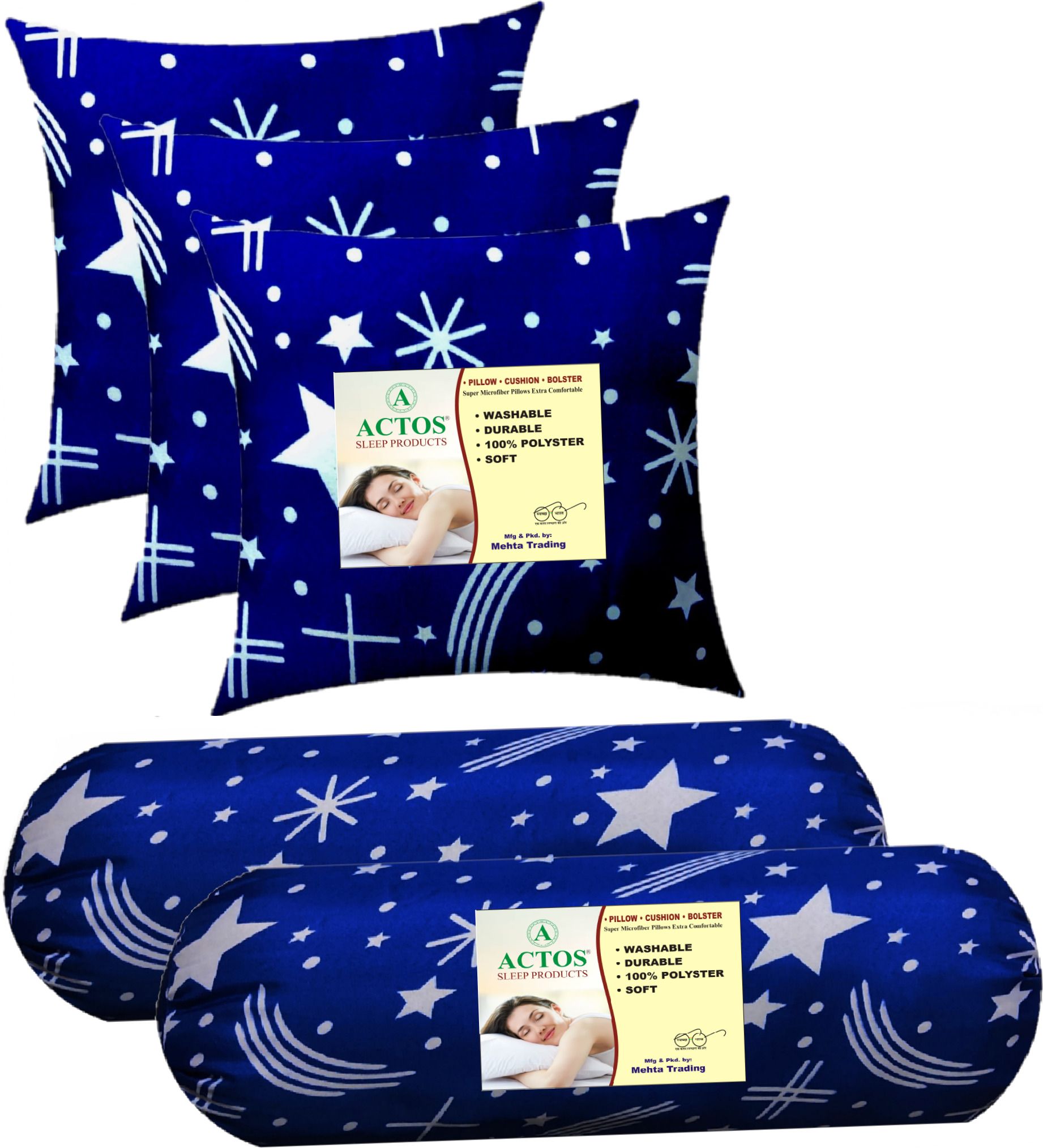 Microfibre Geometric Bolster Pack of 5-image-28