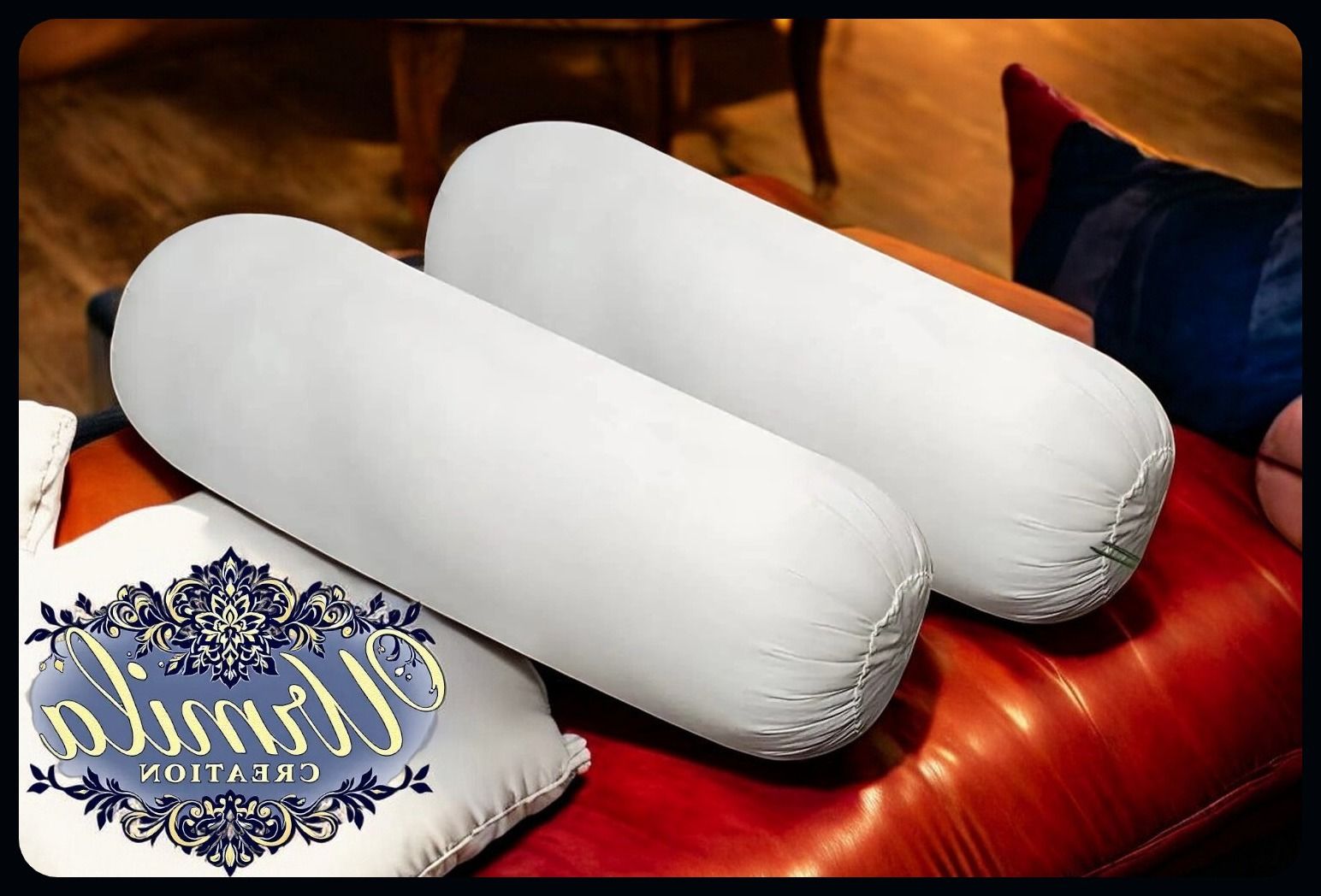Round Microfibre Solid Bolster Pack of 2-image-15