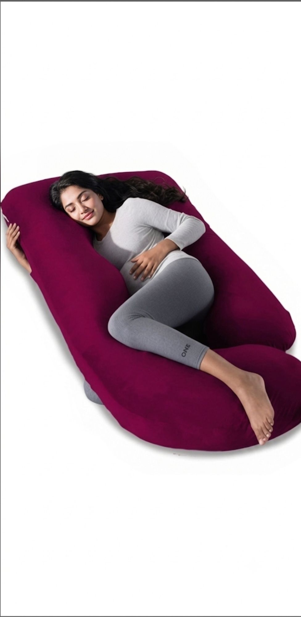 Polyester Fibre Pregnancy Pillow Pack of 1 Solid comfort luxury pregnancy pillow-image-37