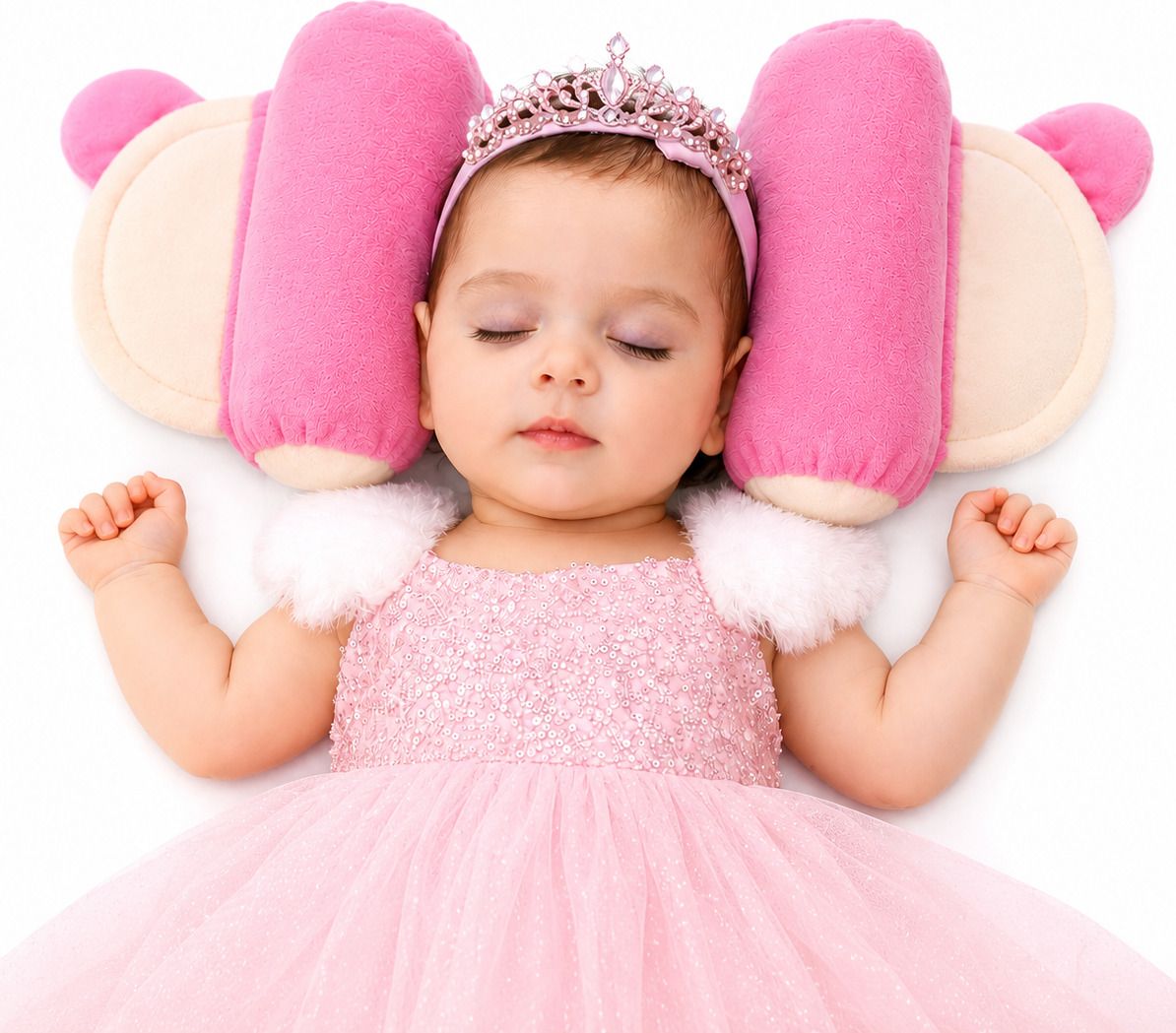 Microfibre Baby Pillow Pack of 1 Solid new born baby head shape pillow-image-44