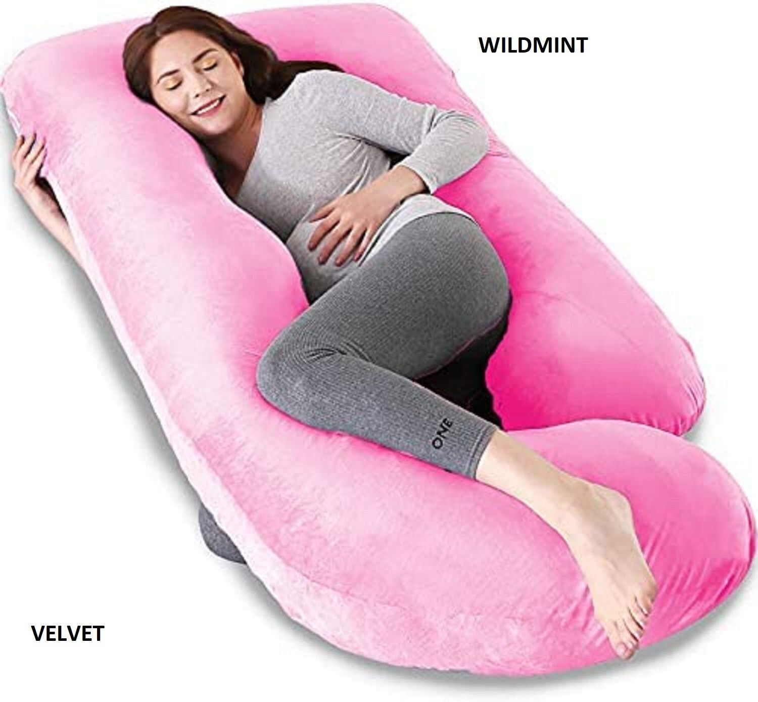 ultra soft j shaped pillow Polyester Fibre, Microfibre Solid Pregnancy Pillow Pack of 1-image-42