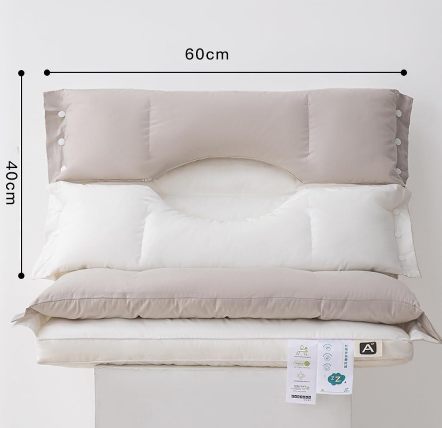 deoxys Memory Foam Sleeping Pillow Pack of 1 Solid Soft Cushioned Support Pillow-picture-2