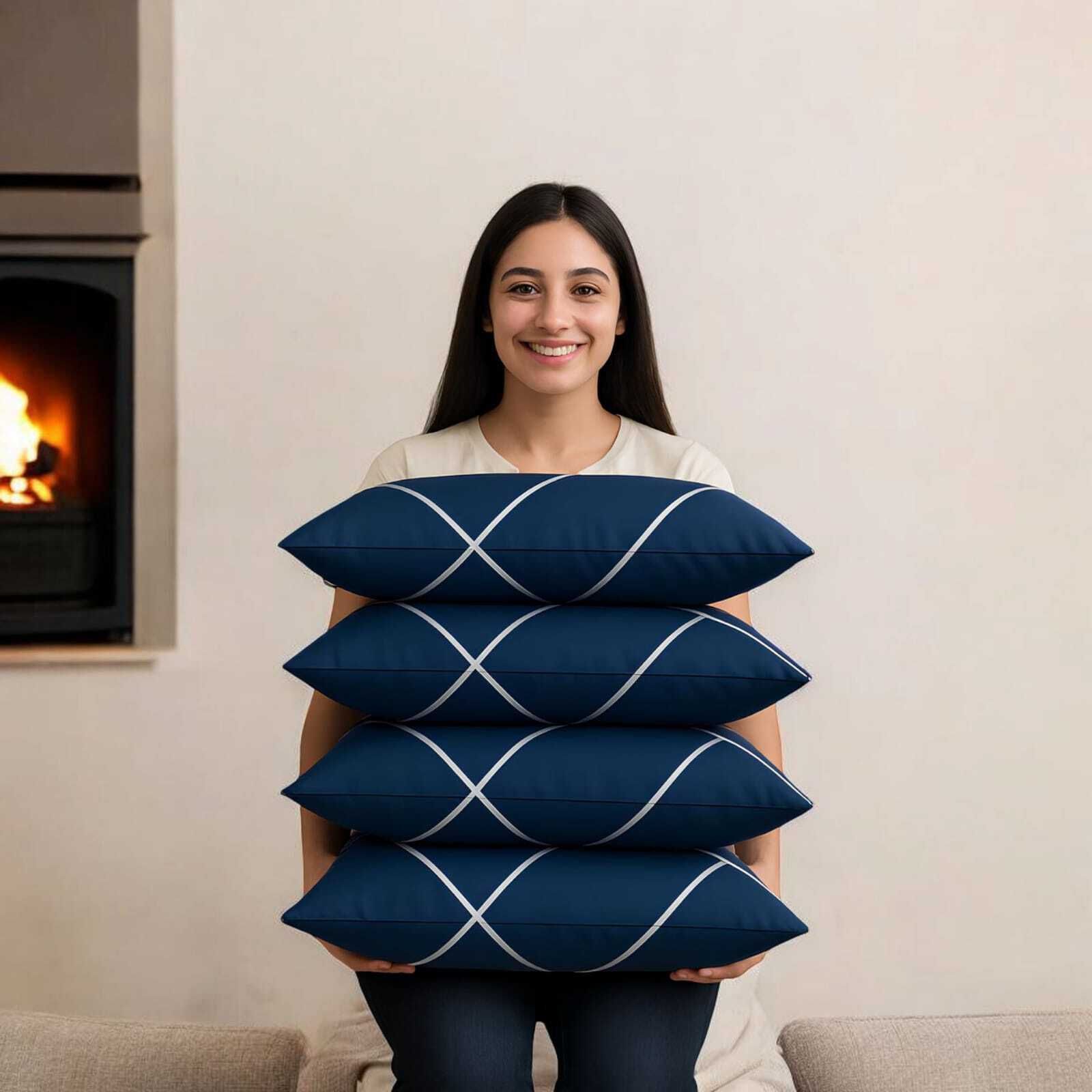kuihome Microfibre Sleeping Pillow Pack of 4 Abstract-picture-12