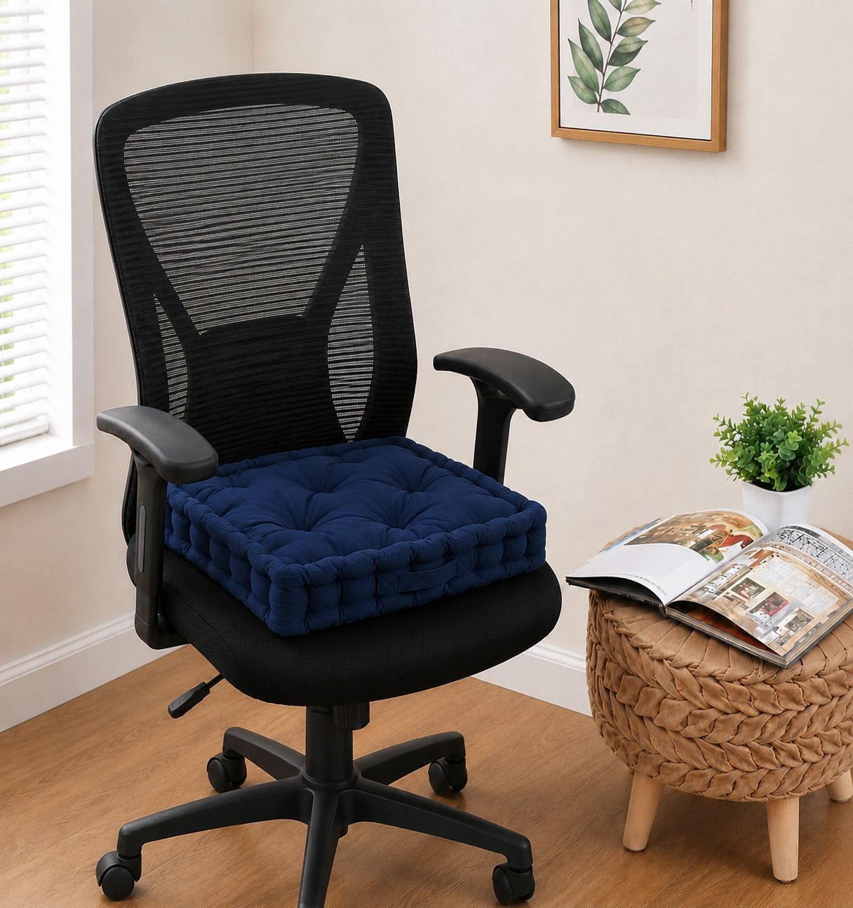 Microfibre Chair Pad Pack of 1 Solid New-image-38