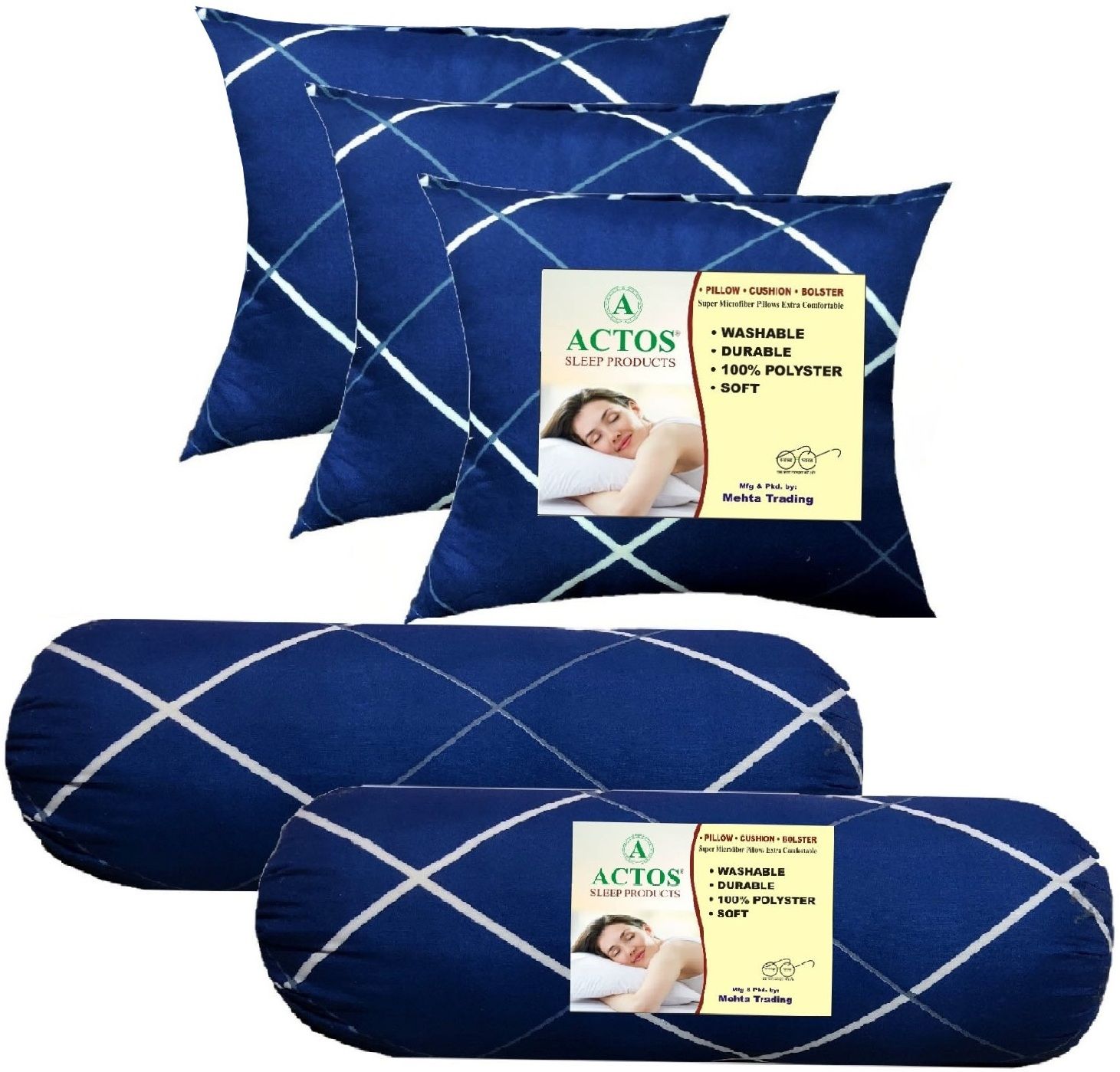 actos Microfibre Geometric Bolster Pack of 5-picture-9