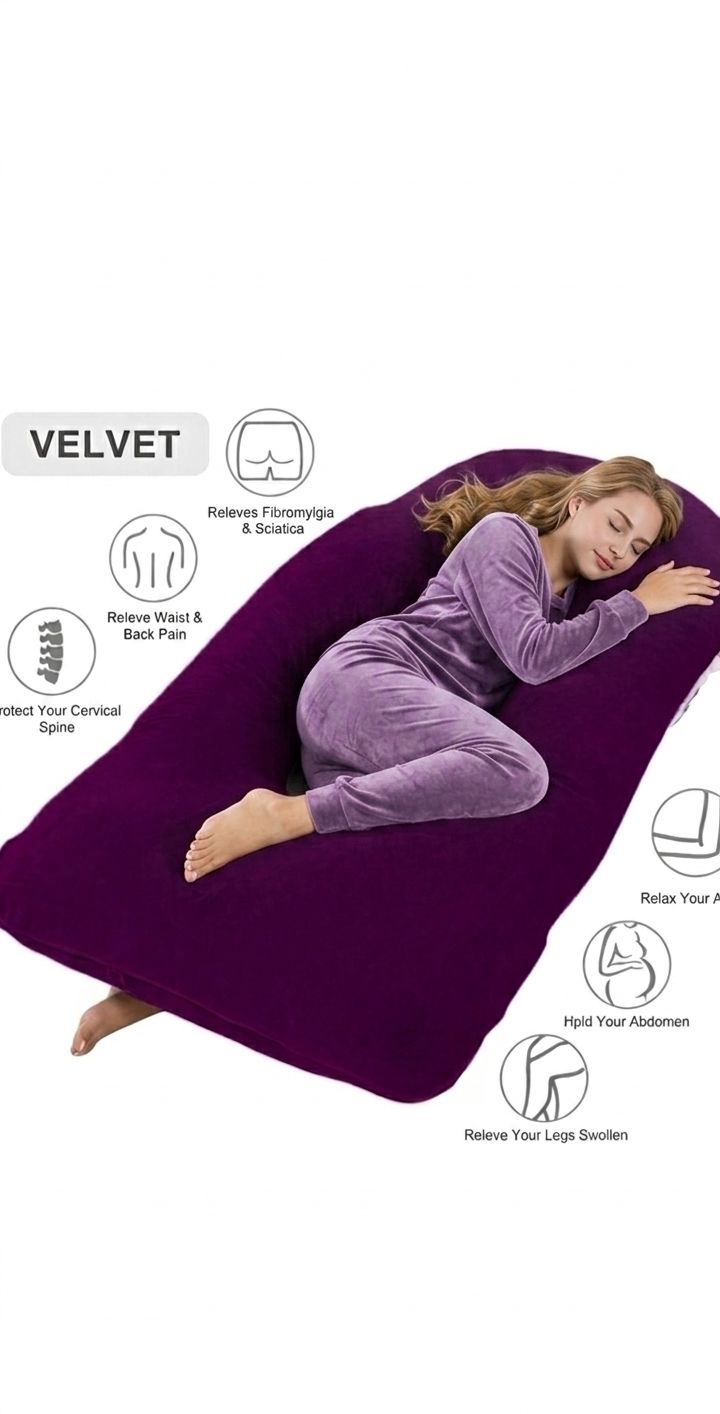 vendo Microfibre Pregnancy Pillow Pack of 1 Solid pregnancy pillow-picture-12