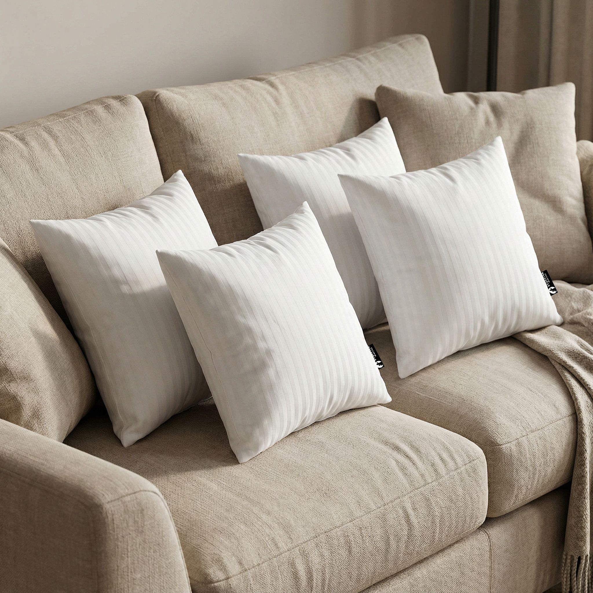 Microfibre Cushion Pack of 4 Stripes-image-43