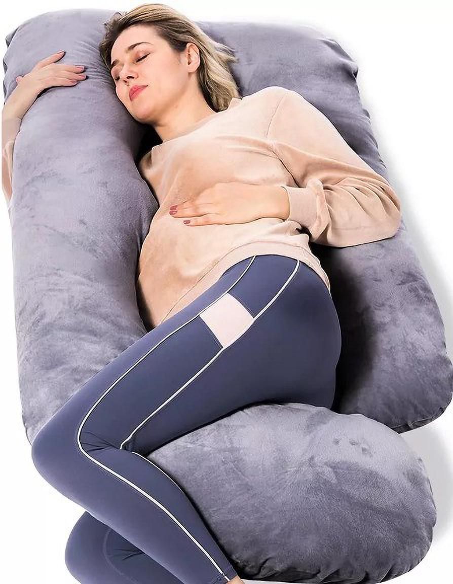Multifunctional G shape Premium Quality Large Size (56 INCH) Polyester Fibre Solid Pregnancy Pillow Pack of 1-image-14