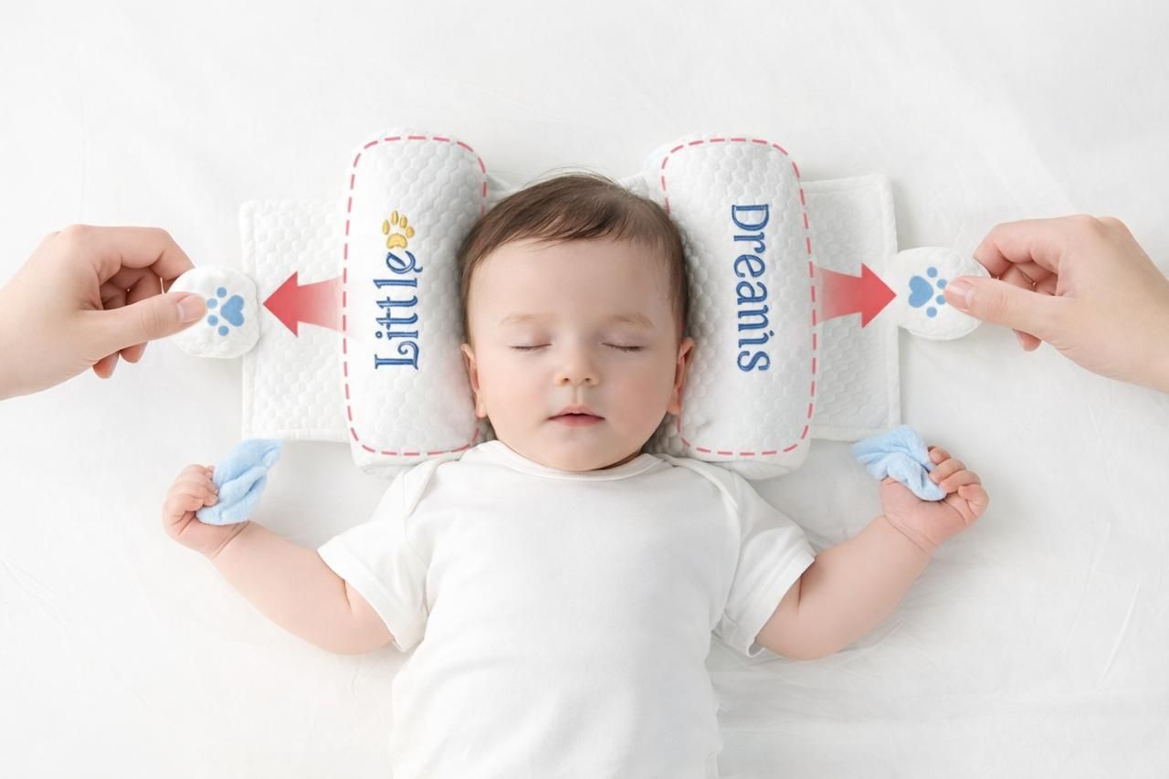 Microfibre Baby Pillow Pack of 1 Animals Little Dreams Baby Head Shaping Pillow Series-image-35