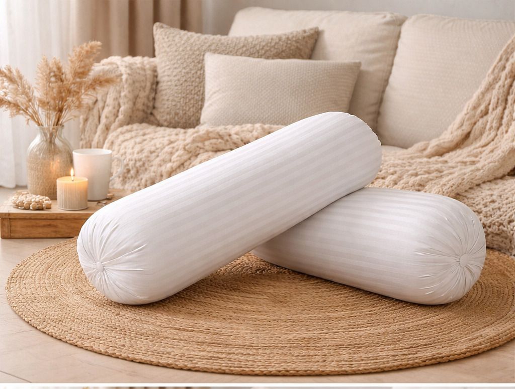 Microfibre, Cotton Bolster Pack of 1 Solid Premium-image-34
