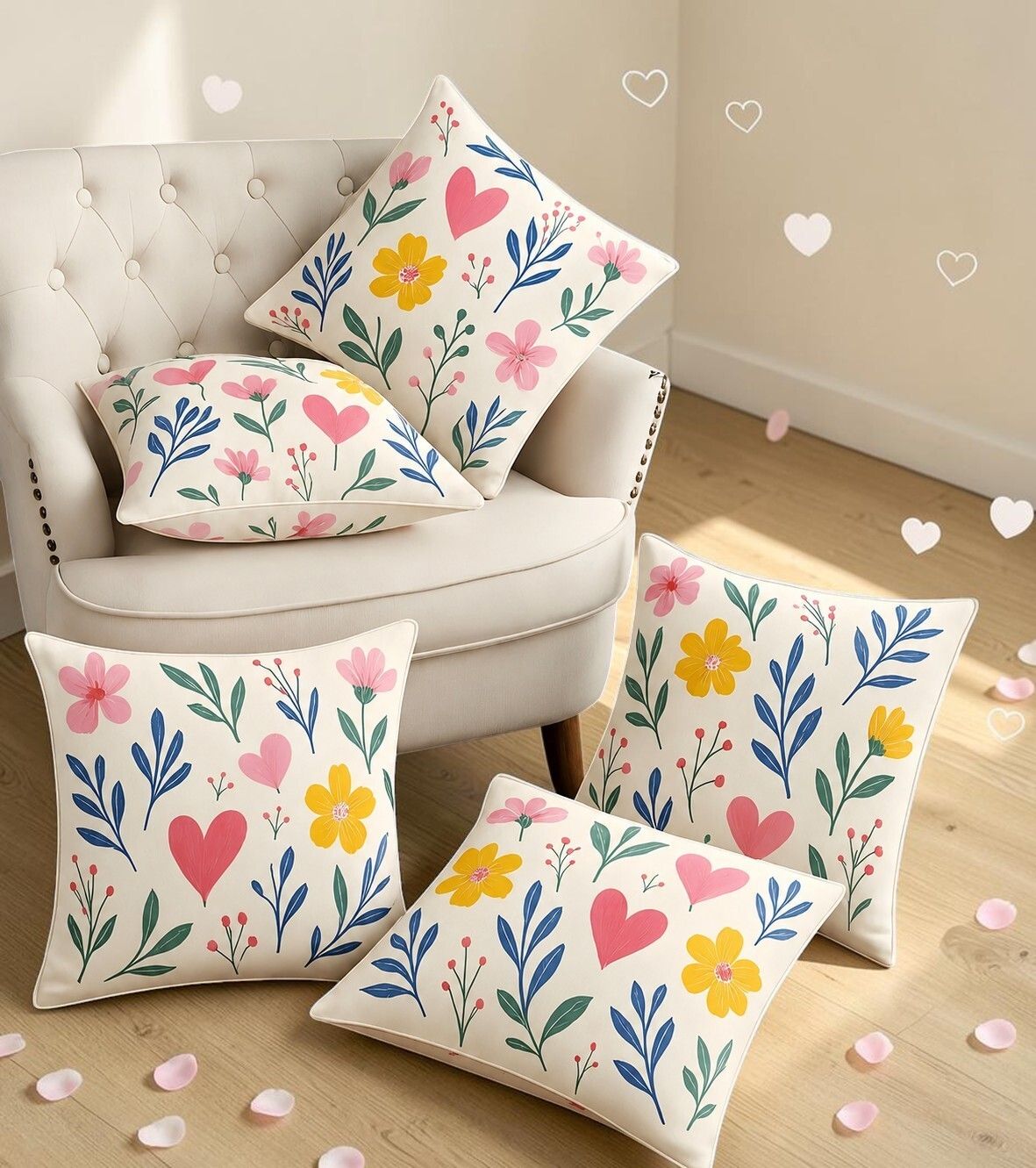 Microfibre Cushion Pack of 5 Floral-image-39