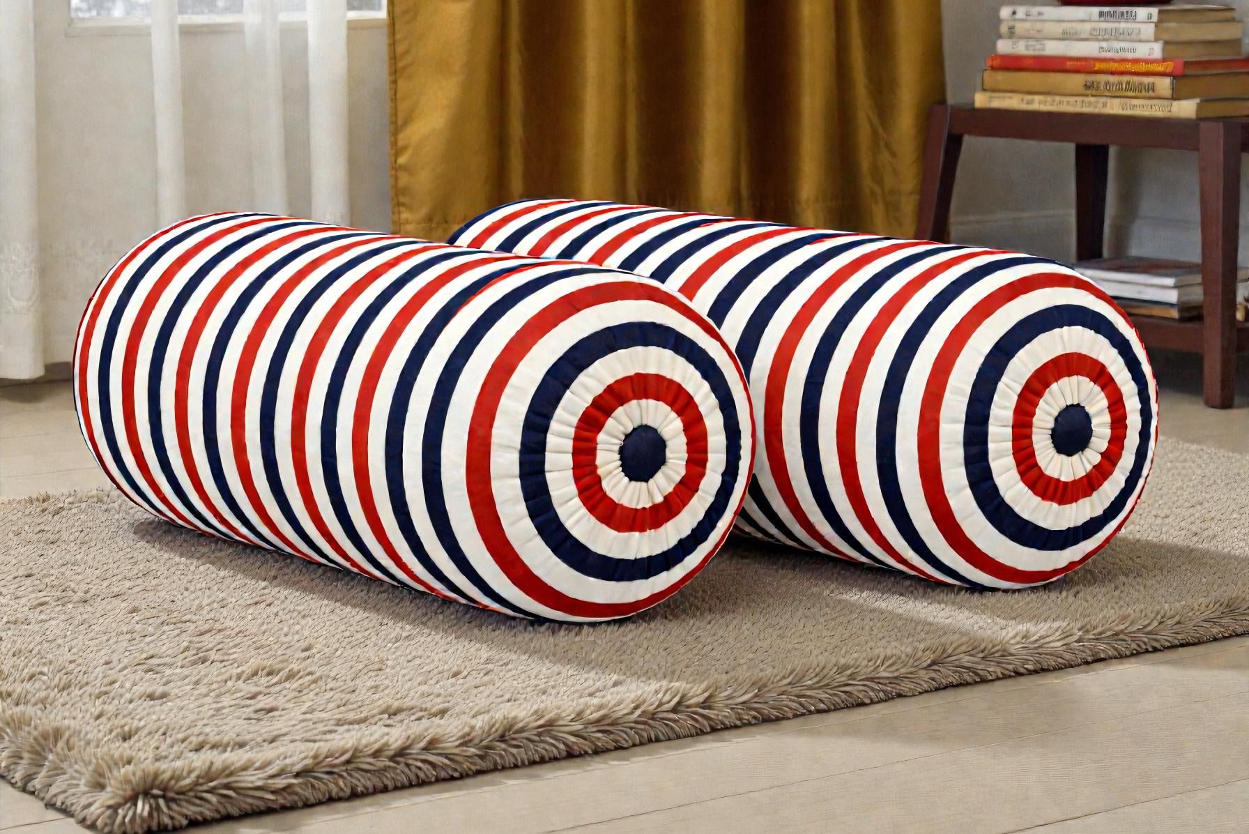 Microfibre Bolster Pack of 2 Geometric Combo Set Of 2-image-40