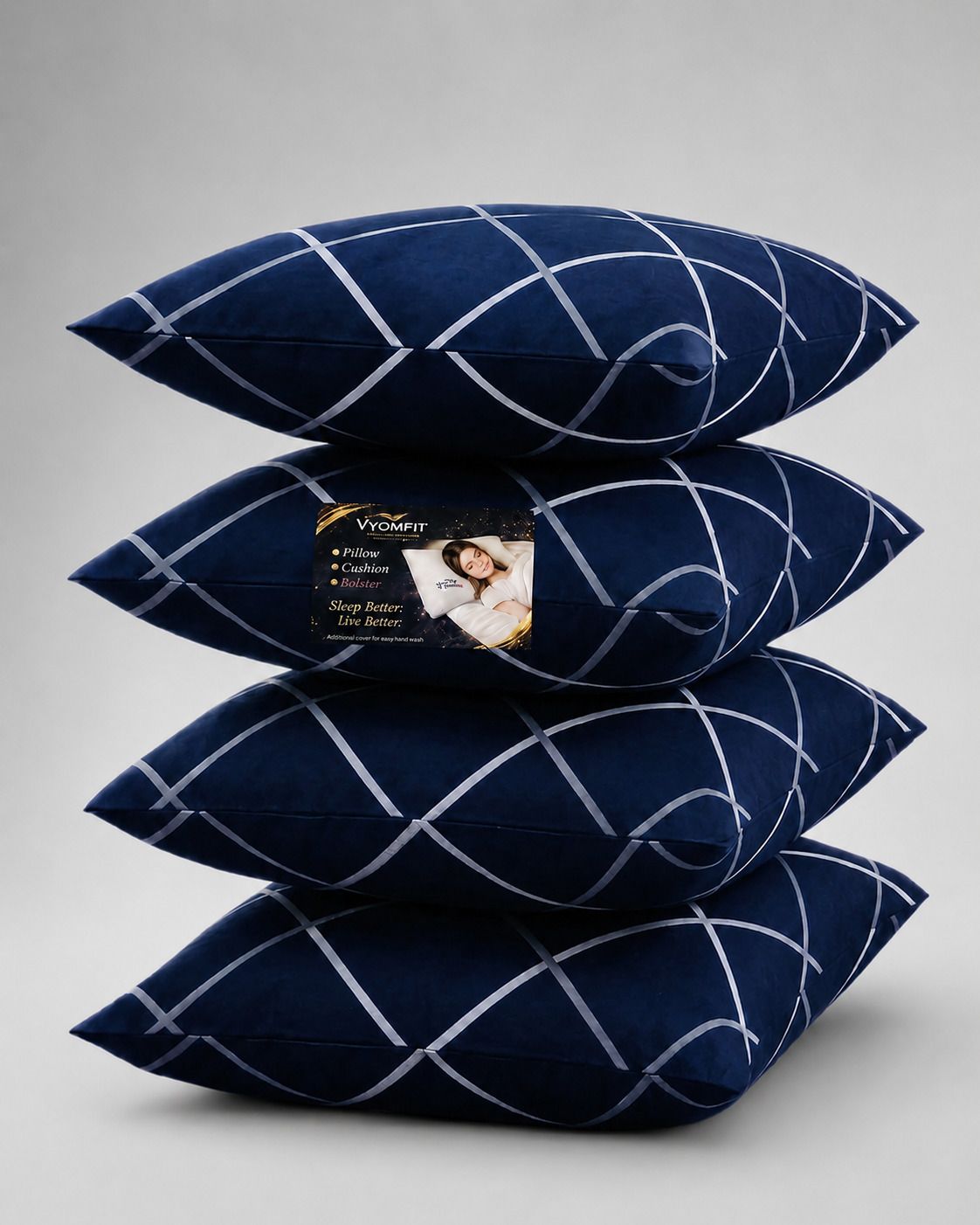 Microfibre Cushion Pack of 4 Printed Premium Cushion Set | (16x16 inch)-image-39