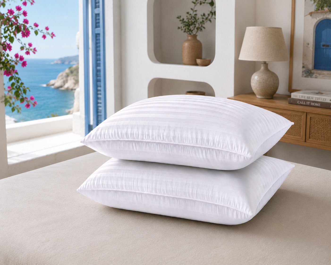 Microfibre Sleeping Pillow Pack of 2 Floral Sifflex Premium Sleep Series-image-42