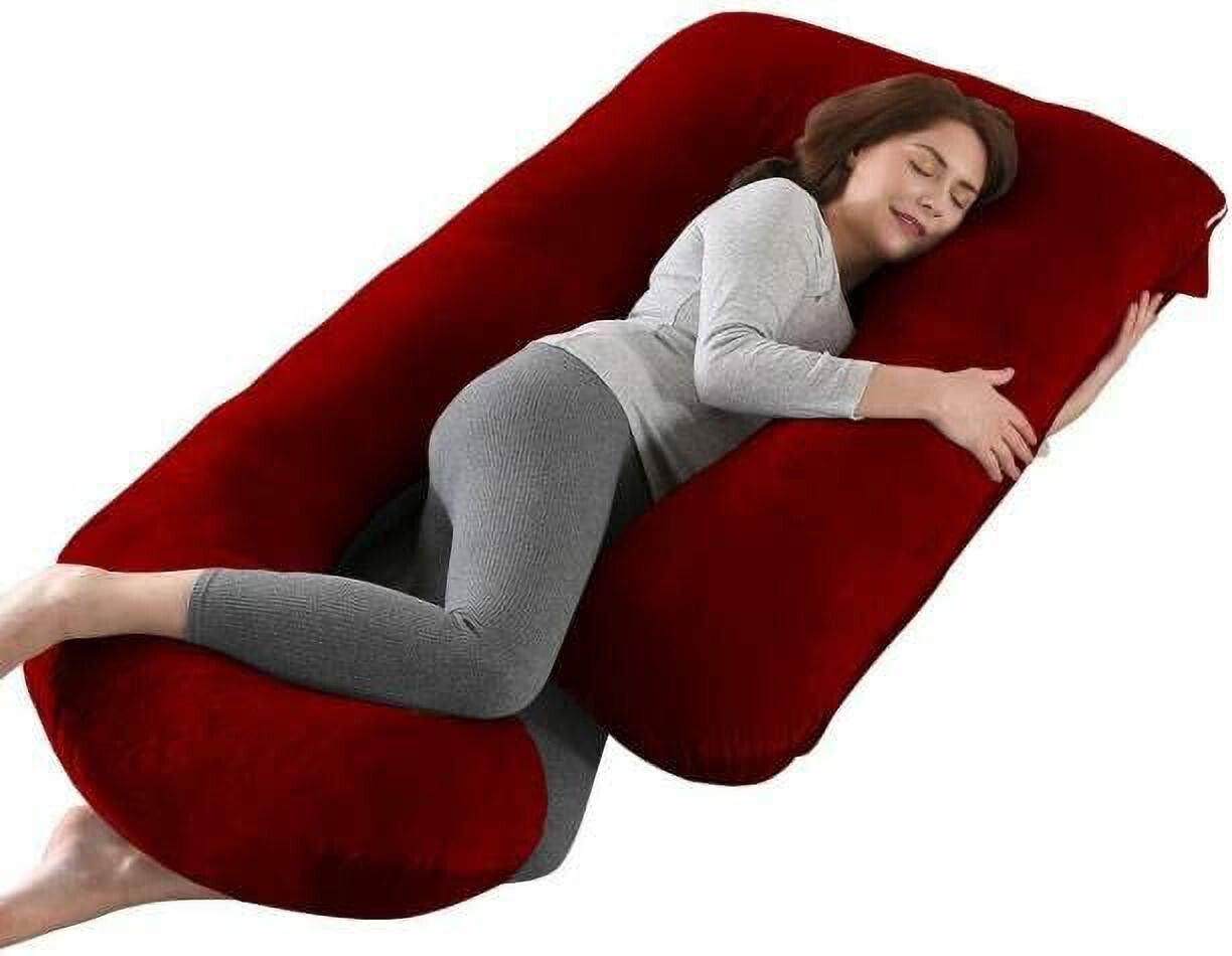 ultra soft j shaped pillow Polyester Fibre, Microfibre Solid Pregnancy Pillow Pack of 1-image-49
