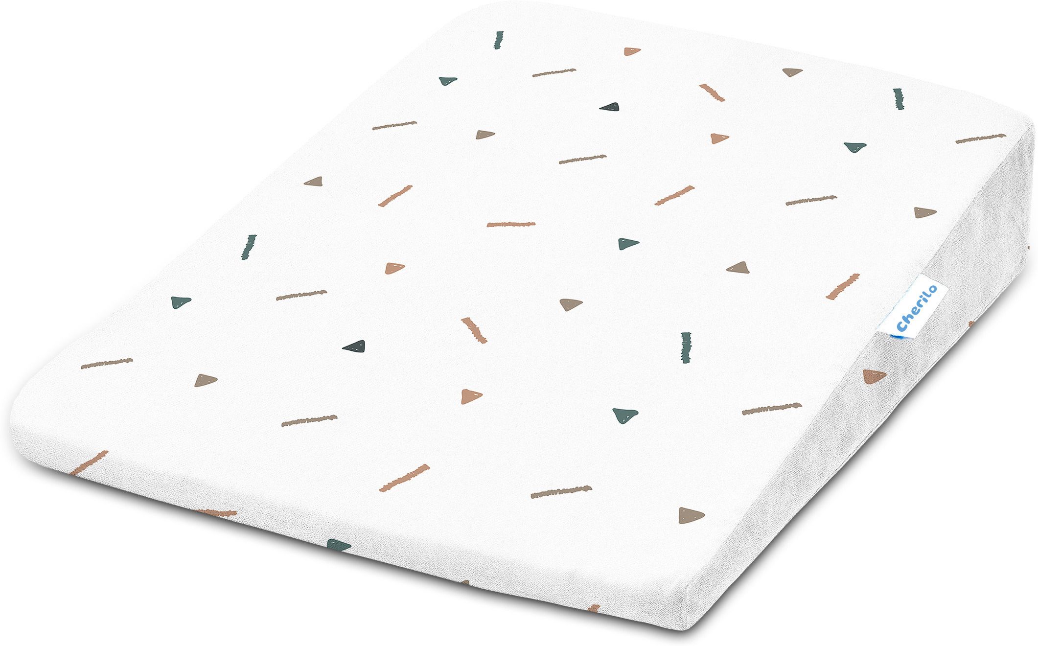 Standard Elevated Wedge Pillow for Baby Crib & Mattress, Memory Foam Geometric Baby Pillow Pack of 1-image-2