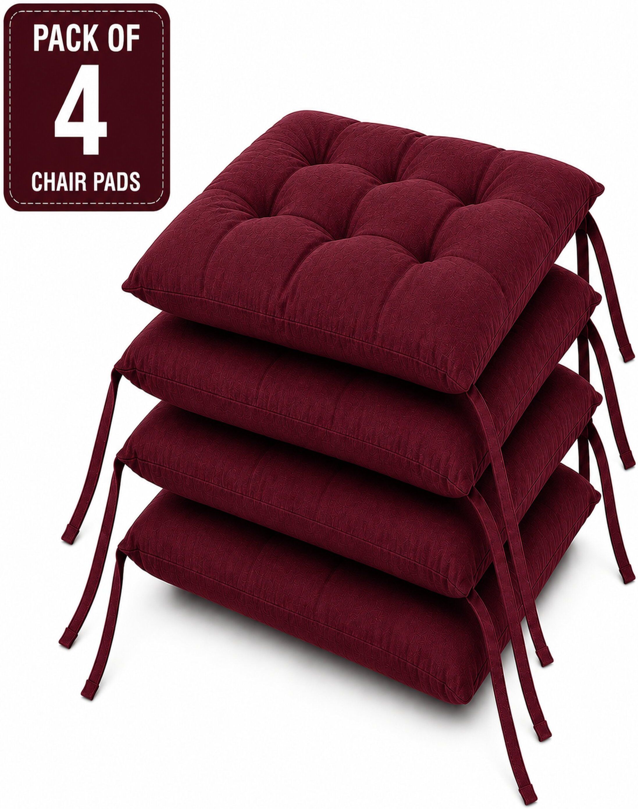 bhebha Microfibre Chair Pad Pack of 4 Solid-picture-42