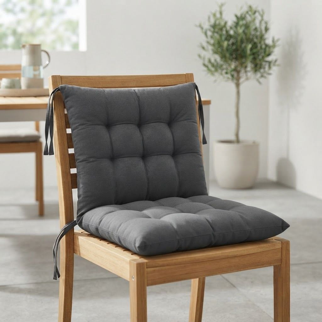 iravat impex Cotton Chair Pad Pack of 2 Solid chair cushion-picture-41