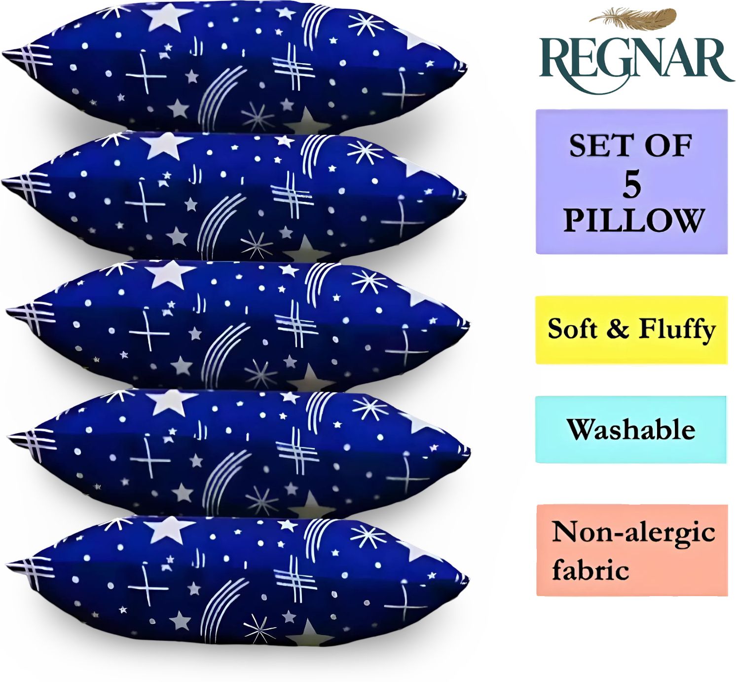 Microfibre Sleeping Pillow Pack of 5 Abstract Luxury-image-46