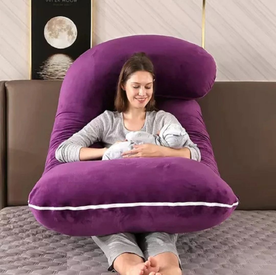 Ultra soft j shaped pillow Polyester Fibre Solid Pregnancy Pillow Pack of 1-image-42