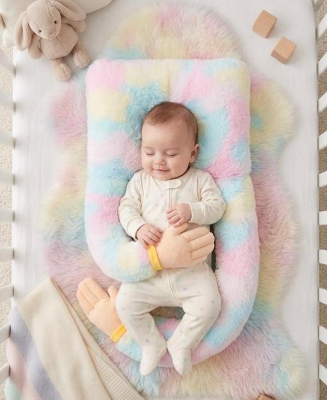 Microfibre Baby Pillow Pack of 1 Nature Baby Rainbow Hugging Pillow Soft Comfortable(0 to 12 )months-image-29