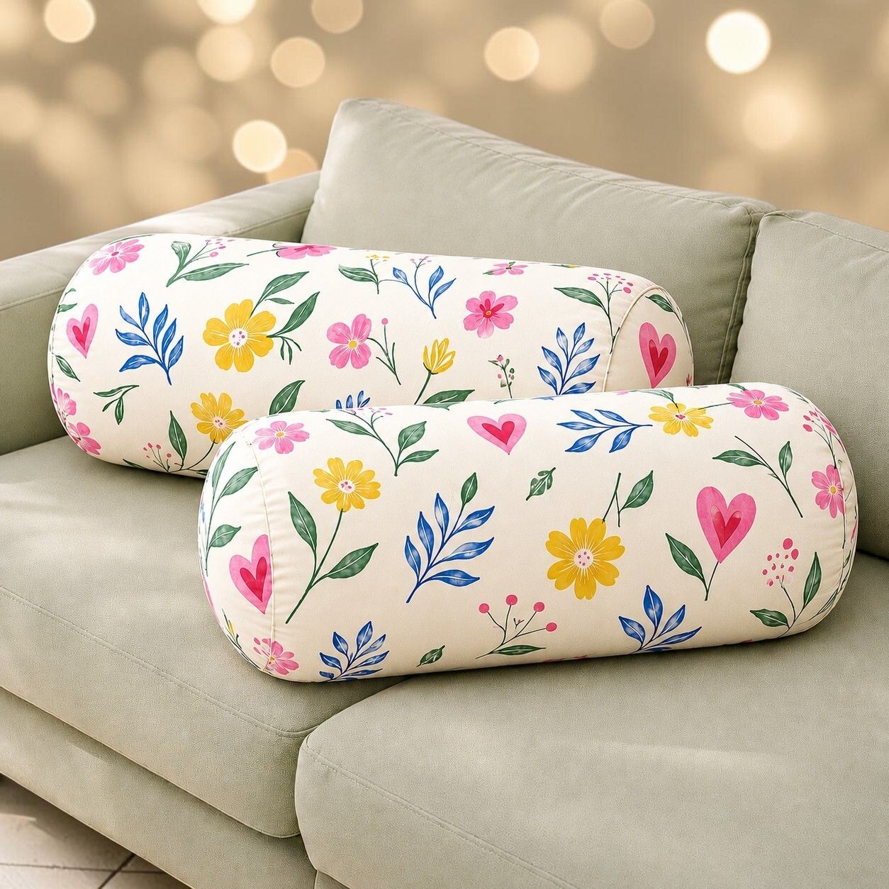 Microfibre Bolster Pack of 2 Floral-image-42