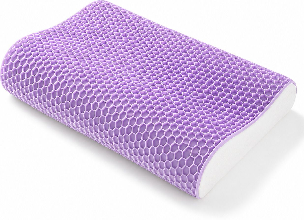 Memory Foam Sleeping Pillow Pack of 1 Solid Orthopedic Honeycomb Gel Memory Foam Pillow-image-4