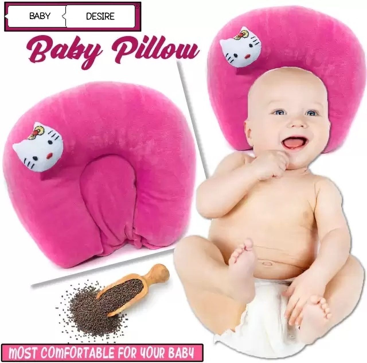 baby desire Cotton, Mustard Seeds Animals Baby Pillow Pack of 1-picture-23