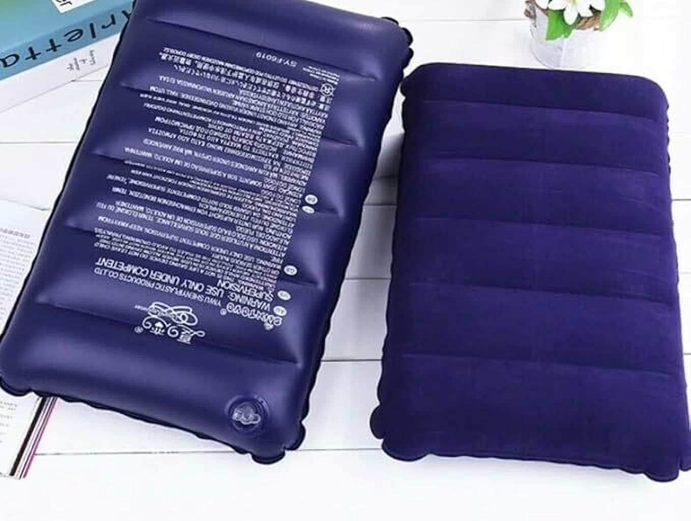 Air Travel Pillow Pack of 2 Solid inflatable air pillow-image-41