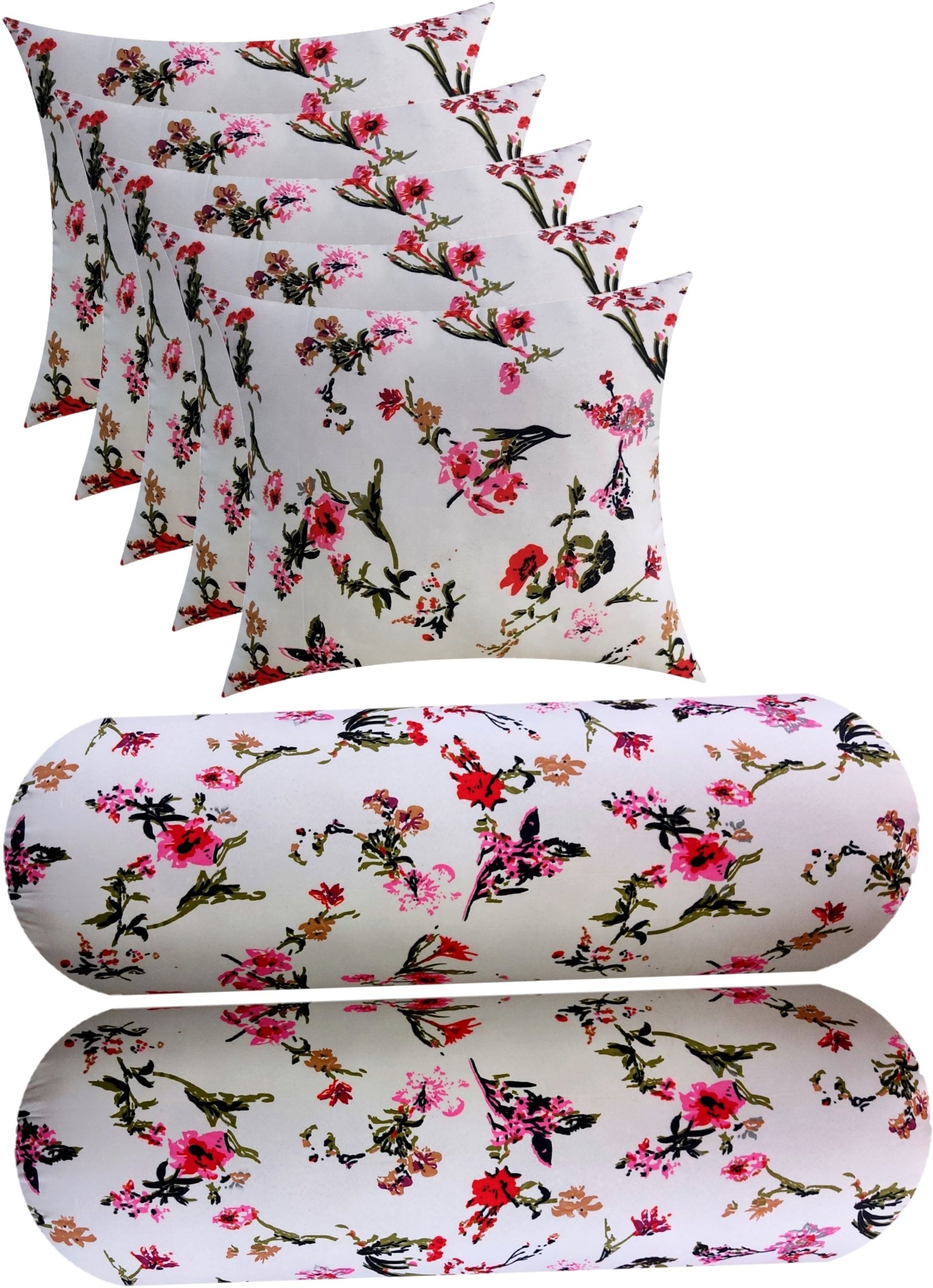Microfibre Floral Bolster Pack of 7