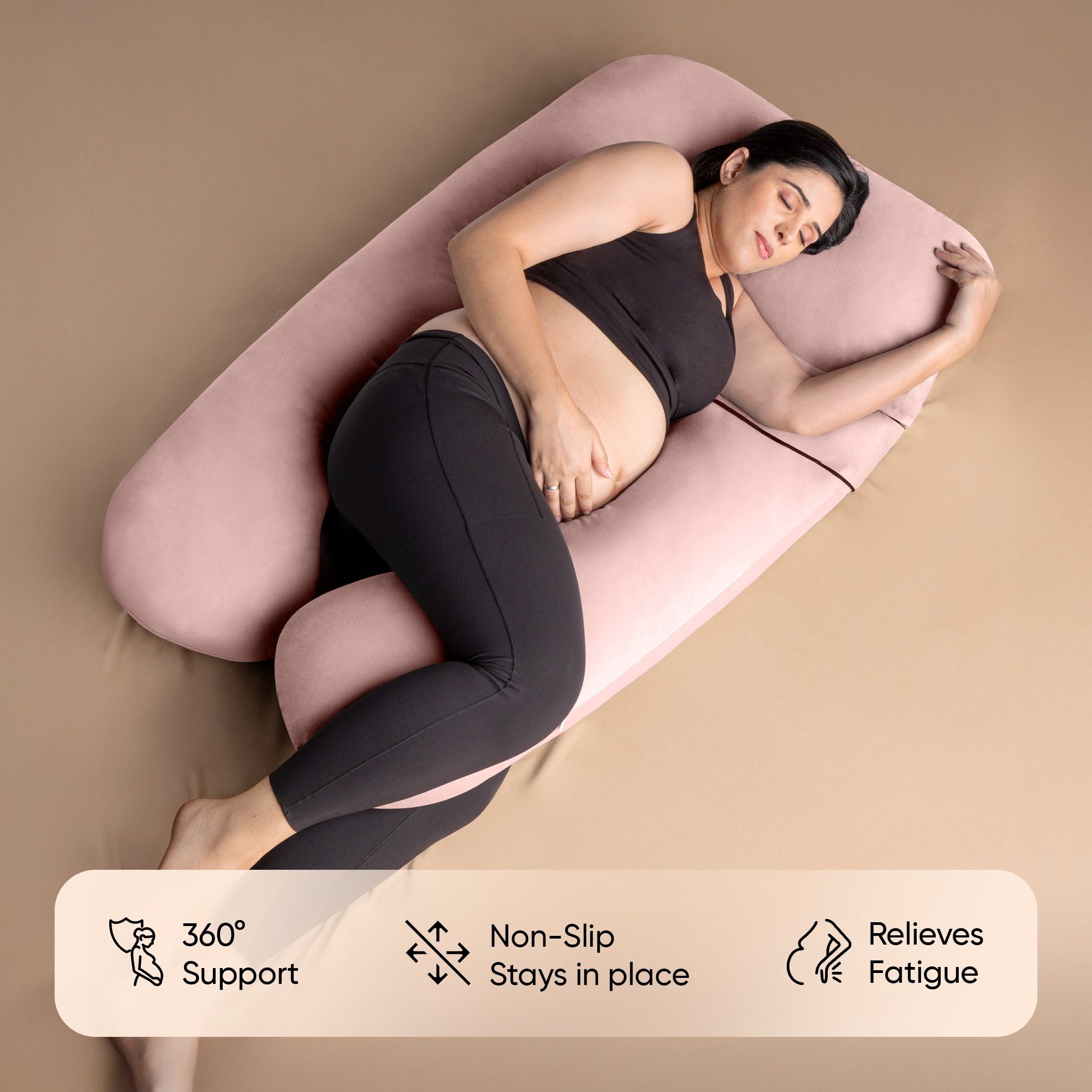 frido Microfibre Pregnancy Pillow Pack of 1 Solid Maternity U-Shaped Pillow| Body Support Pregnancy Pillow for Sleeping & Relaxing-picture-4