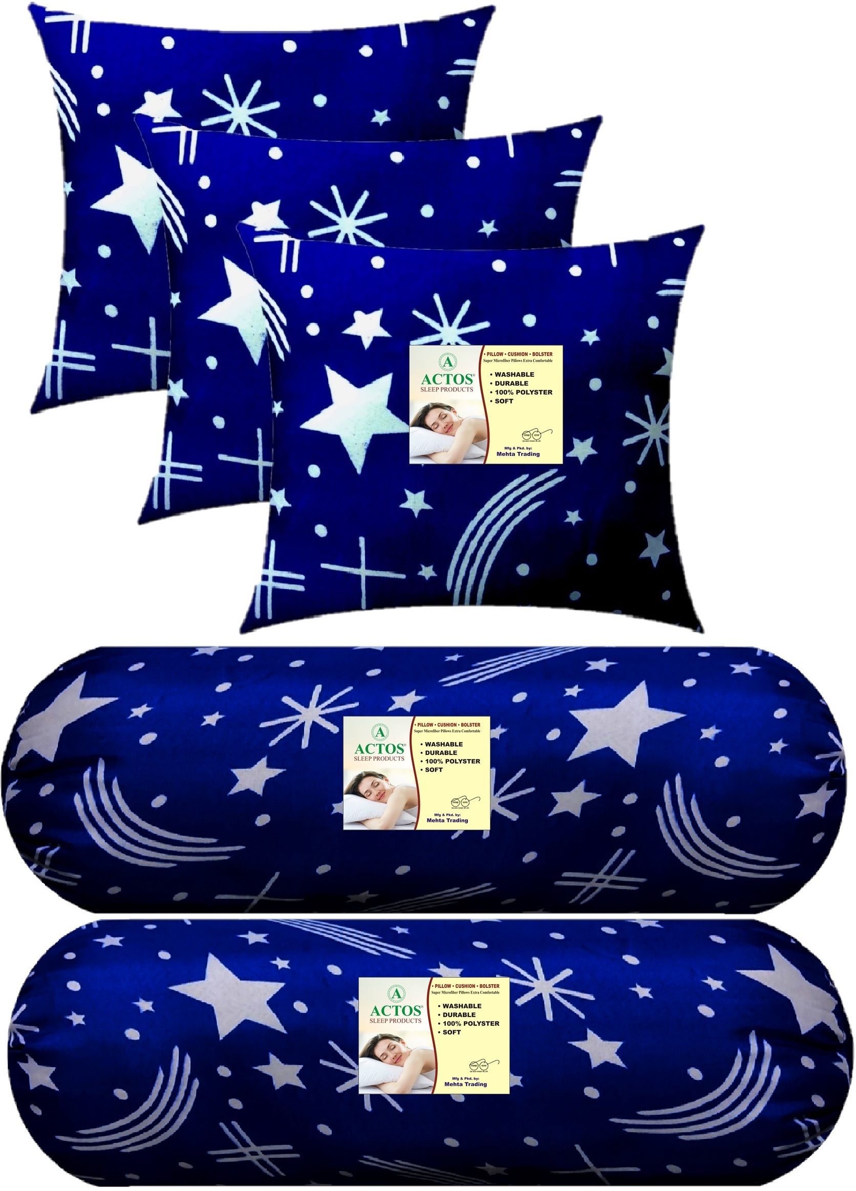 Microfibre Bolster Pack of 5 Nature 3 Cushion And 2 Bolster-image-21