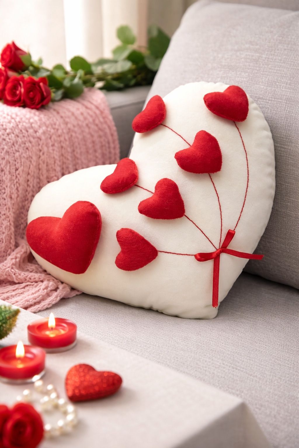 Polyester Fibre Cushion Pack of 1 Solid Valentine-image-33