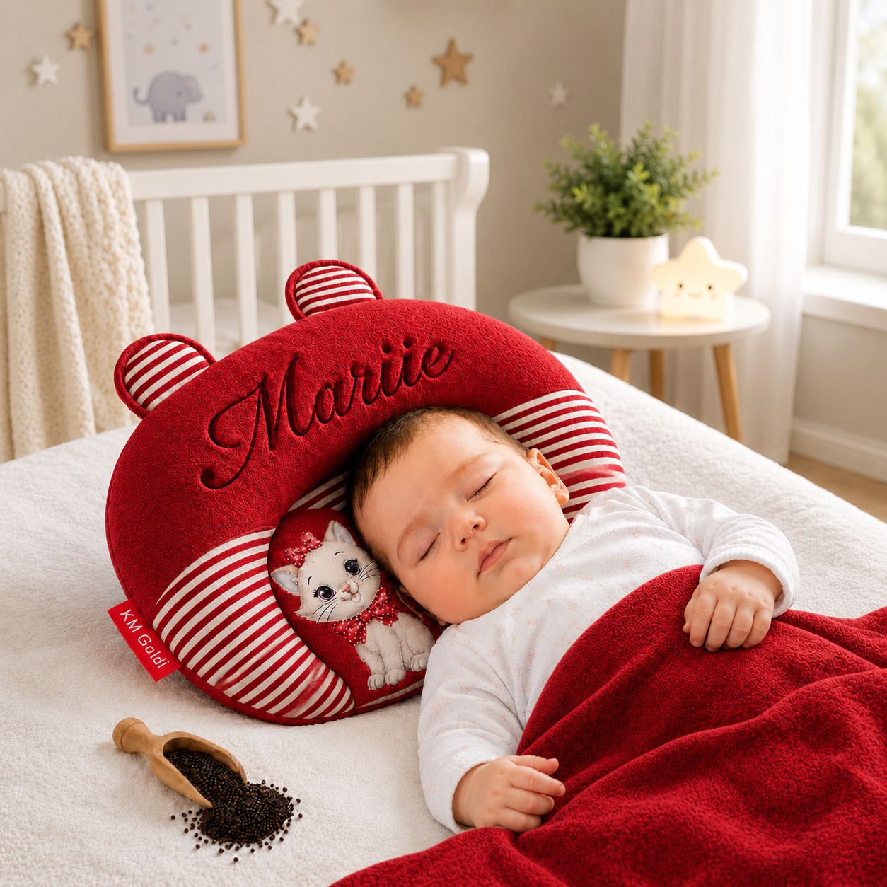 Mustard Seeds, Cotton Baby Pillow Pack of 1 Toons & Characters Baby Head Shape Pillow Rai M03-image-3