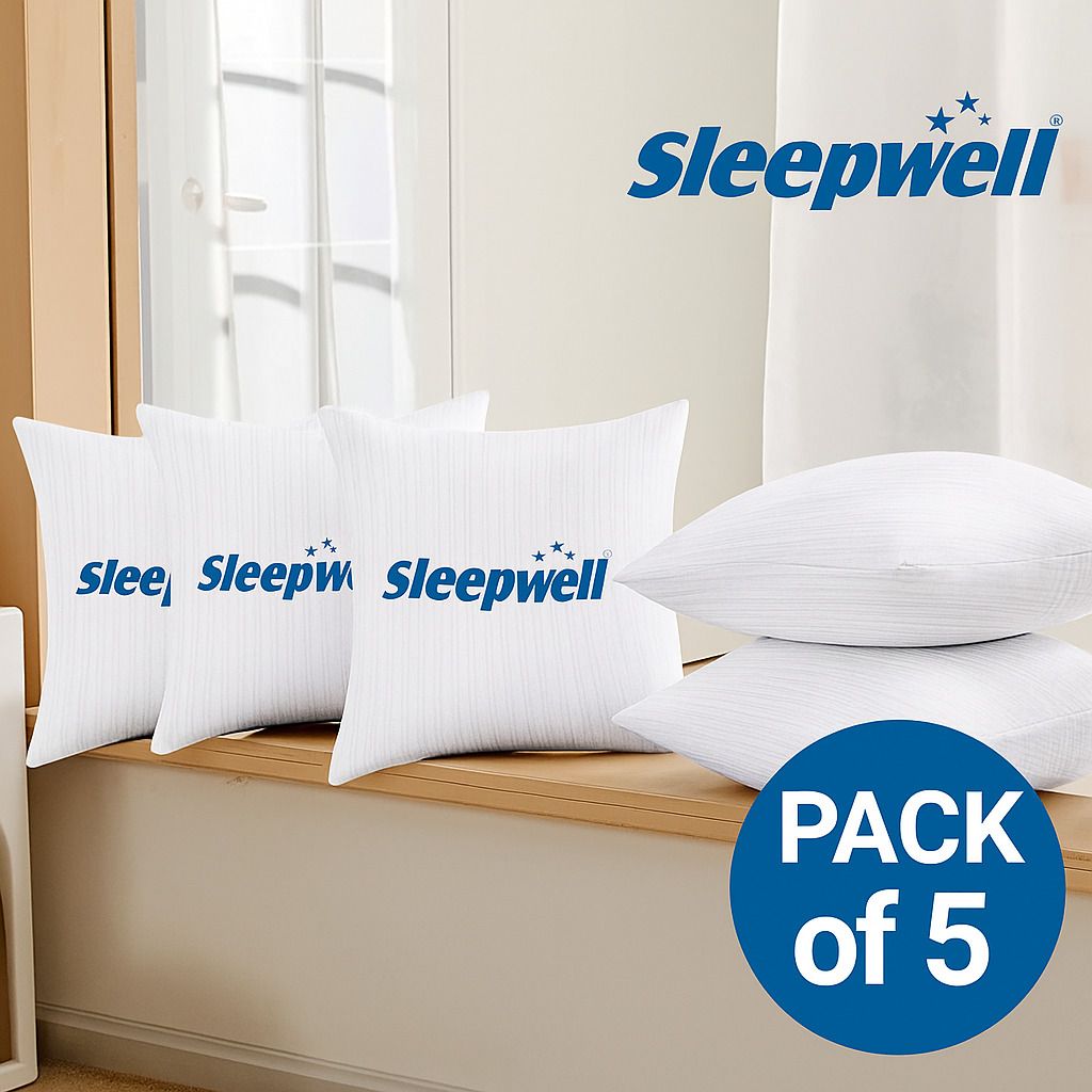 sleepwell back cushion Polyester Fibre, Microfibre Solid Cushion Pack of 5-picture-10