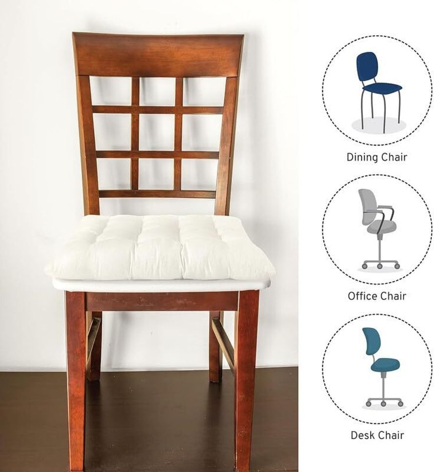 Microfibre Chair Pad Pack of 1 Solid New-image-43