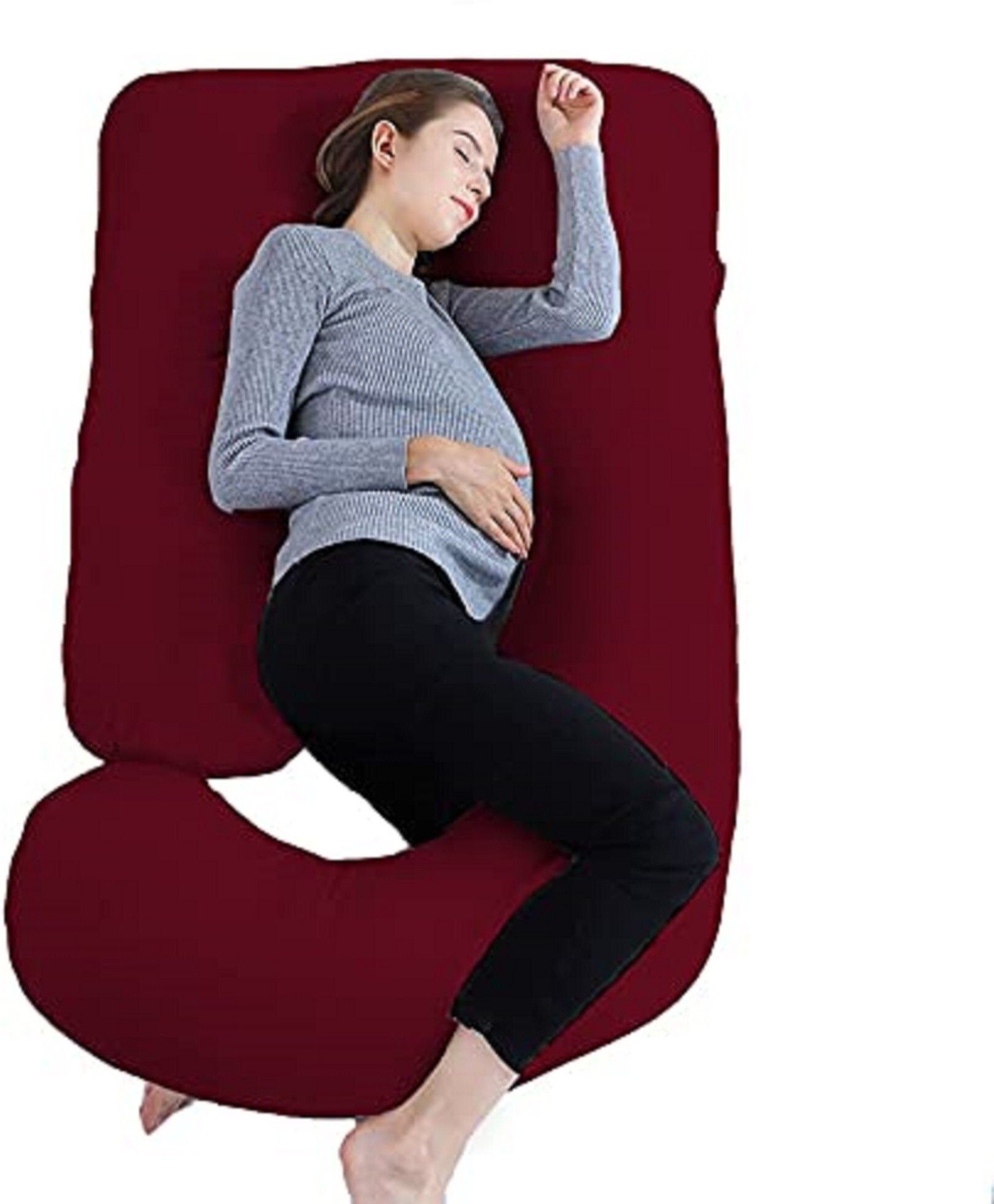 amcaton ultra soft u shaped Microfibre Solid Pregnancy Pillow Pack of 1-picture-20