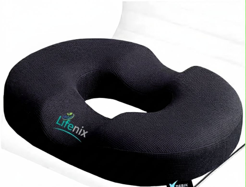 Memory Foam Orthopaedic Pillow Pack of 1 Nature Donut Cushion for Piles Post Surgery Recovery and Sitting Comfort