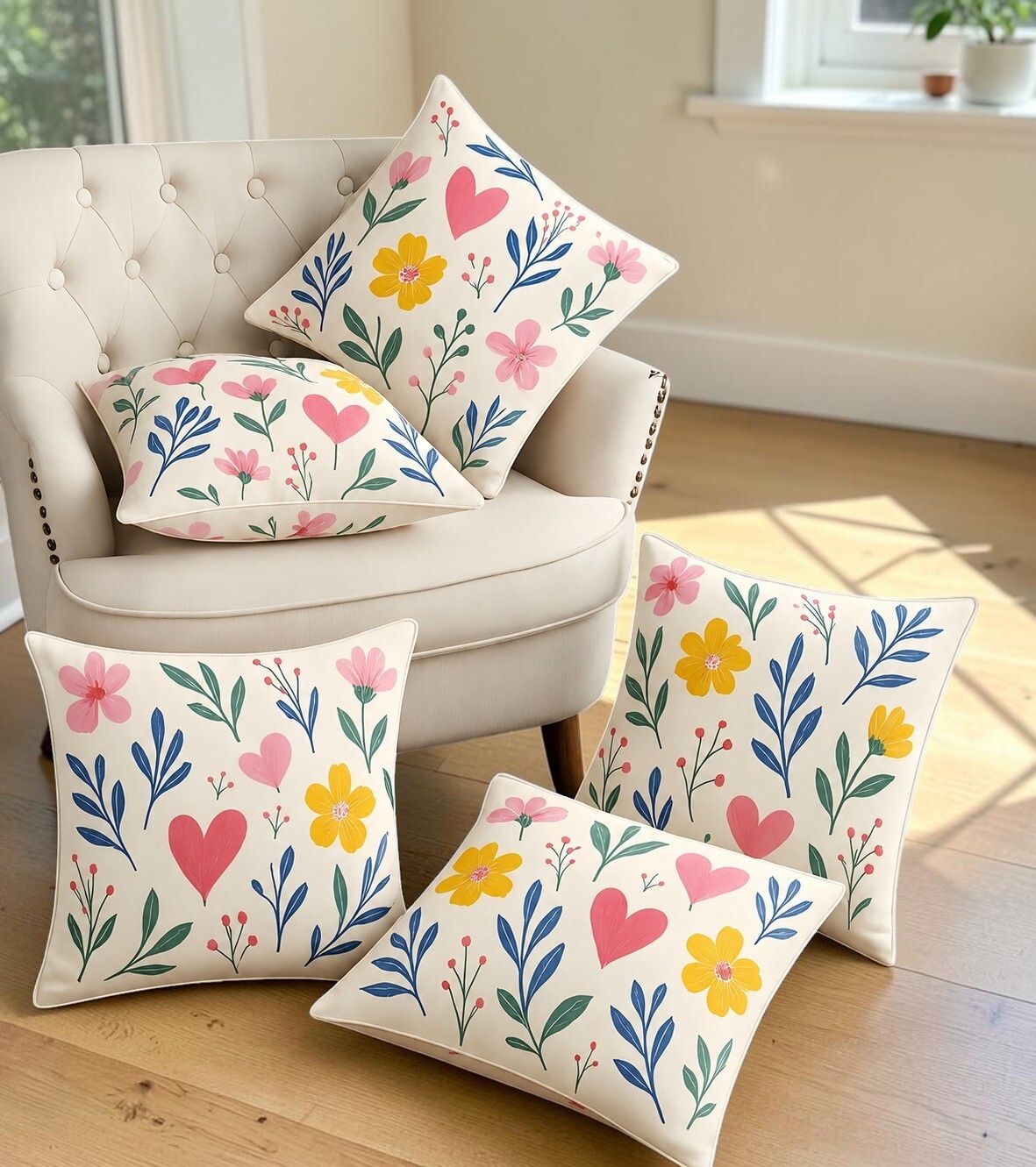 Microfibre Cushion Pack of 5 Floral-image-43