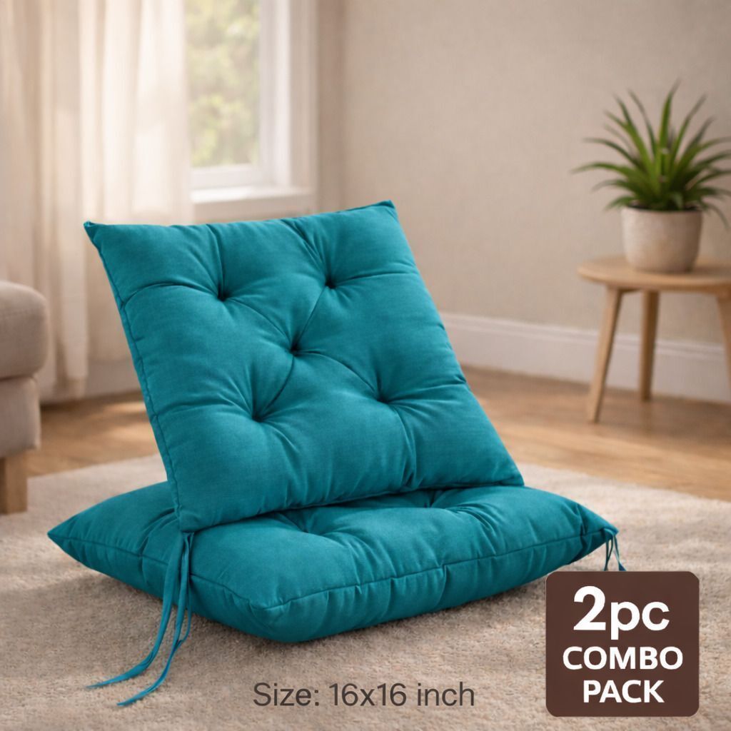 arvabil Cotton Chair Pad Pack of 2 Solid seating cushion (pad)-picture-15