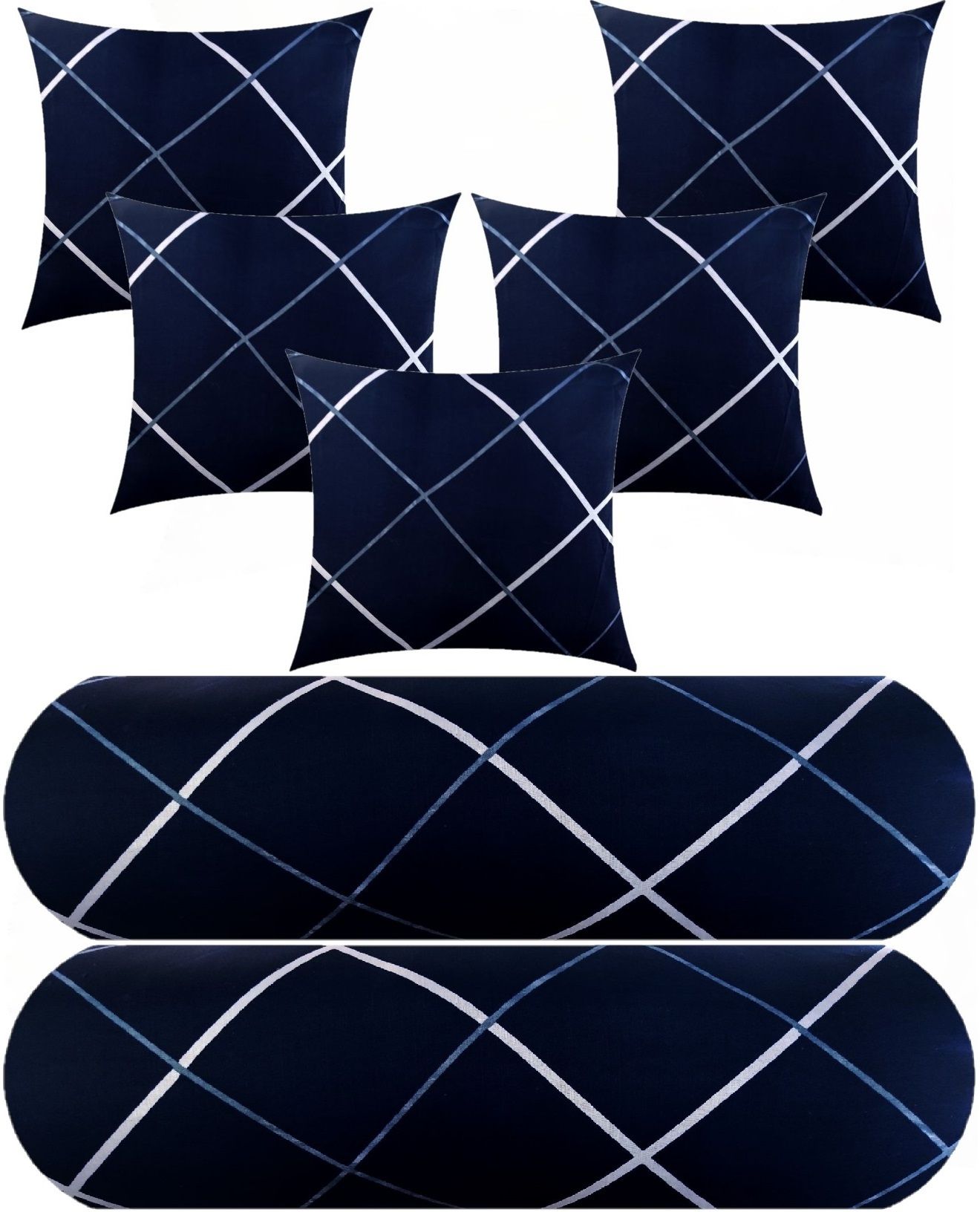 Microfibre Bolster Pack of 7 Geometric 5 Cushion 2 bolster-image-8