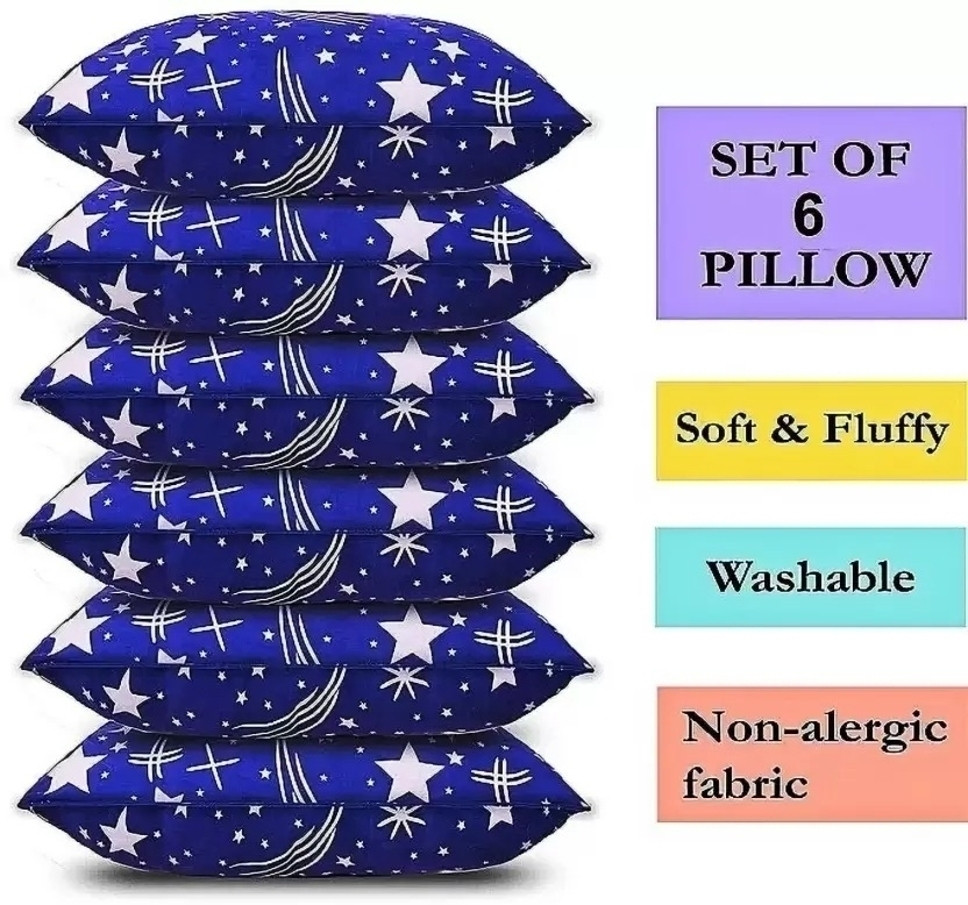 cozy palace LUXORY Microfibre Abstract Sleeping Pillow Pack of 6 image 1