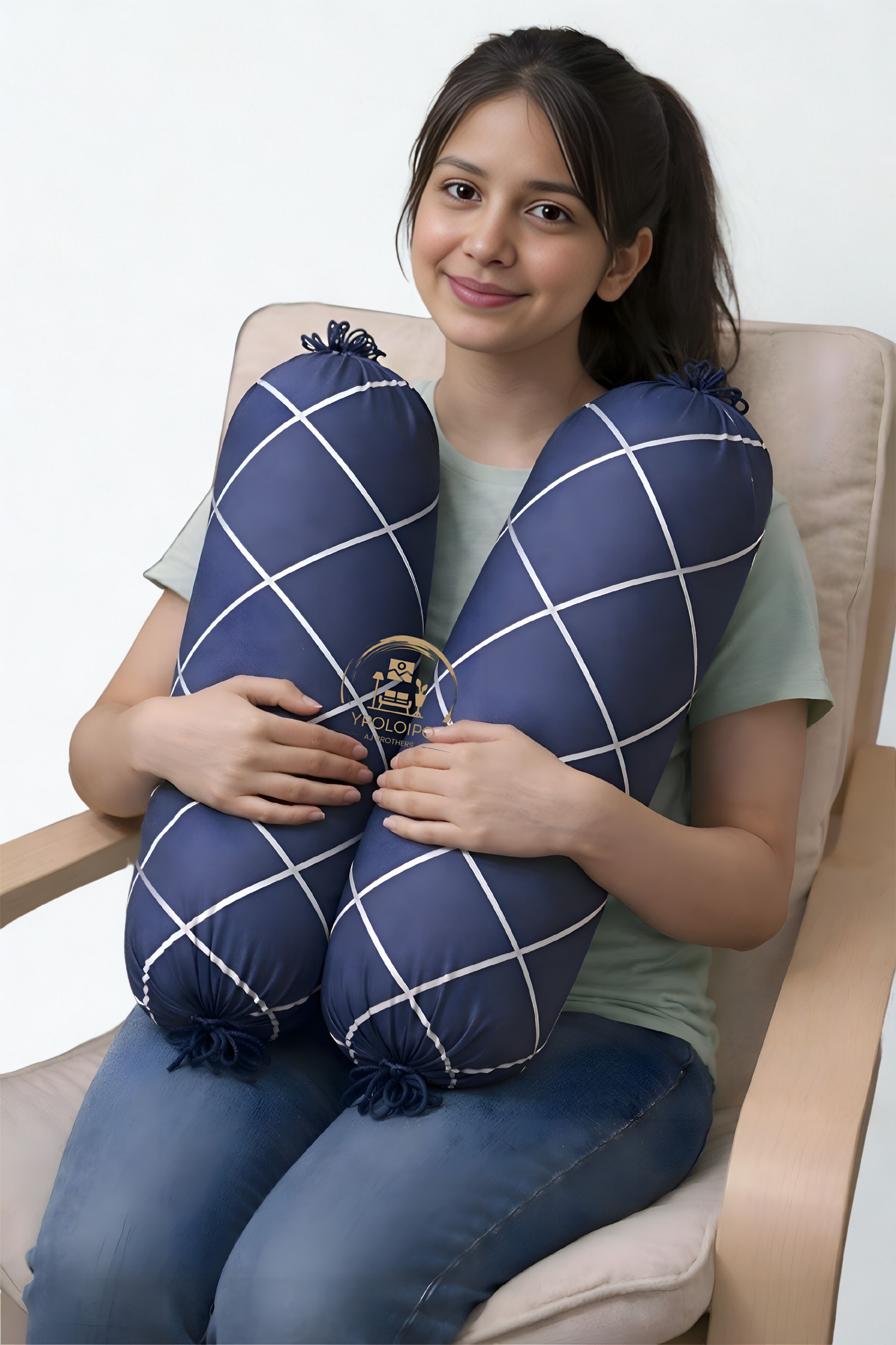Microfibre Bolster Pack of 2 Geometric Premium-image-1