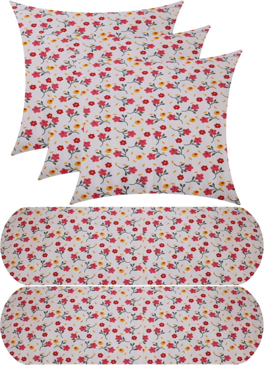 changers Microfibre Bolster Pack of 5 Floral 3 Cushion And 2 Bolster-picture-9
